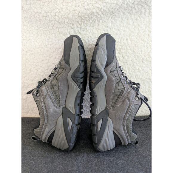 Skechers Men's 10 Goodyear Water Repellent Hiking Shoes Arch Support Grey Black - Picture 2 of 10